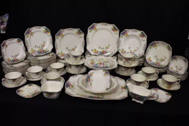 HUGE 92pc Vintage Royal Winton Grimwades CHERRY BLOSSOM Ascot China (126)