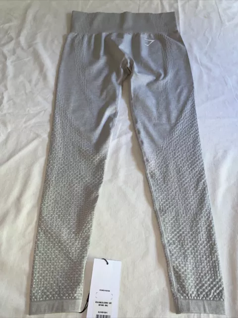 GYMSHARK Vital Seamless Leggings - Light Grey Marl - Size Small NWT