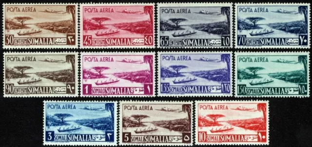 Somalia A.F.I.S. - 1950/51 - Posta Aerea - serie completa nuova (MNH) - nn.1/11