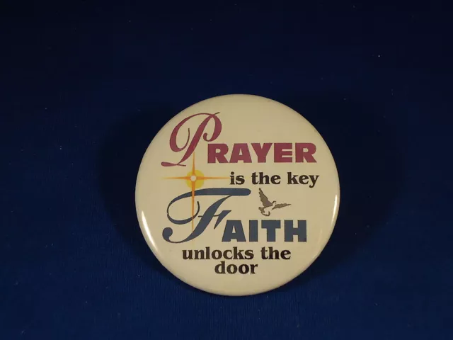 Lot of 50 "PRAYER IS THE KEY...FAITH" BUTTON  pin CHRISTIAN religious God CHURCH