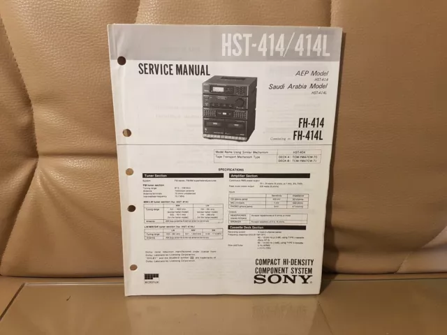 Sony HST 414/414L Service Manual manuale dell'utente