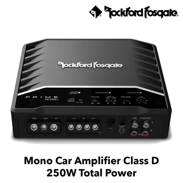 Rockford Fosgate Prime R2-250X1 Mono Car Amplifier 250 Watts Class D Bass Amp
