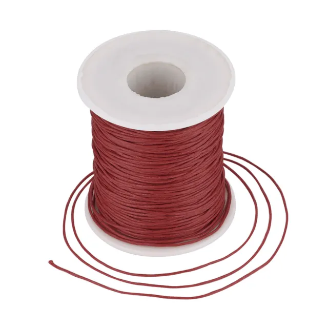 Waxed Cotton Thread Cords Red 1mm 84m/roll Jewellery Making String Thread Spool