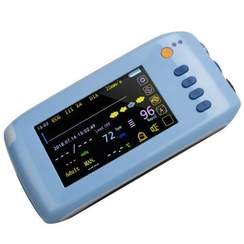 PORTABLE PATIENT MONITOR - Vital Signs Full ECG NIBP Spo2 TEMP PR - LCD ...