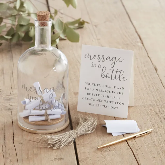 Mensaje en botella libro de invitados de boda alternativo boho ideas de boda rústicas