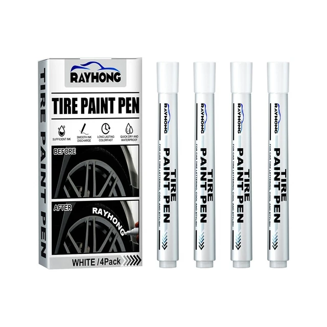 Lápiz para pintar lápiz marcador aceitoso blanco dibujo permanente de neumáticos 4 piezas / juego