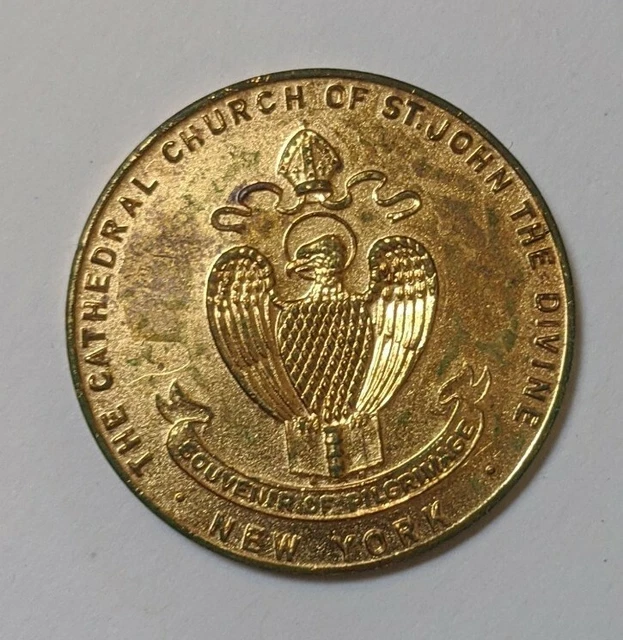 Vintage Cathedral Church Of St. John The Divine New York Souvenir Coin Medal