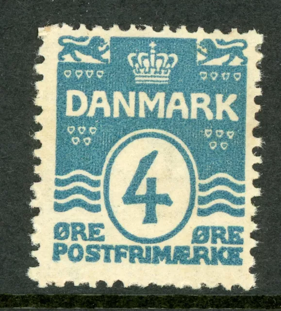 Denmark 1905 Wavy Lines 4 Ore Dull Blue Perf 13 Scott #60 Mint B280
