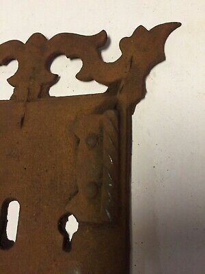 Early Large Hand-forged Iron 2-Keyhole Escutcheon from Trunk or Chest ~ HW86 3