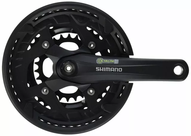 Shimano FC-T4010 Alivio Crankset 2 Piece 3 x 9 Speed Black 175 mm Triple CS7