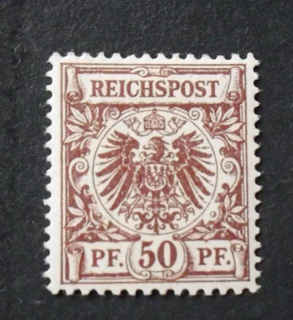 1889 Mi: 40,-MiNr 50 d Krone/Adler 50 Pf rötlichbraun ungebraucht Falz gepr. BPP
