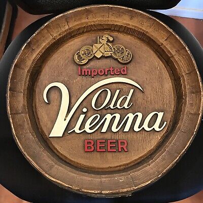 RARE Imported Old Vienna Beer  Barrel Sign Bar Advertising Vintage NICE!!!