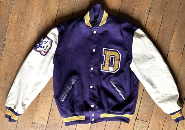 vintage blouson teddy college  USA- varsity jacket T.M