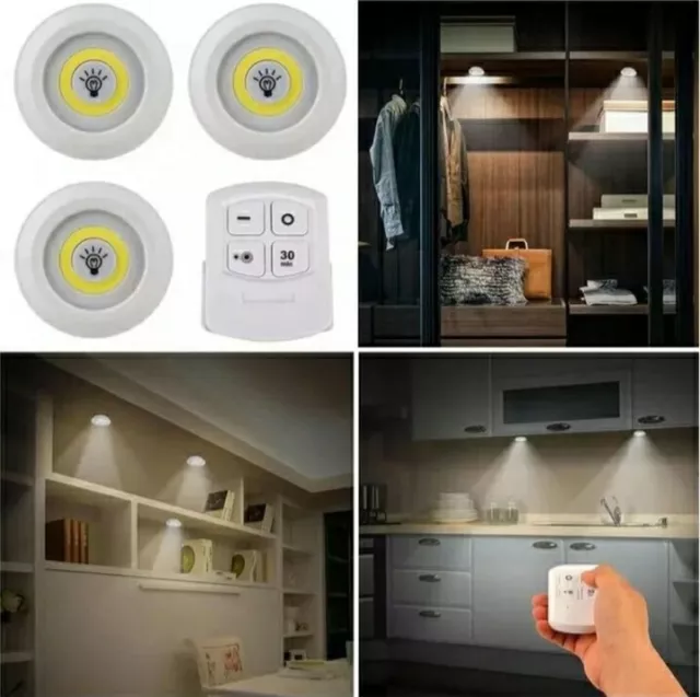 LED Luci Sottopensile, LED Luce Notturna con Telecomando, Luci per Cucina  Sottopensile Senza Fili, Luce Adesiva a Batteria per Corridoio Vetrine  Scale