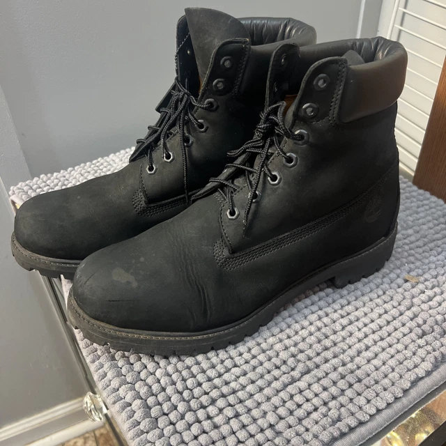 Timber Men TIMBERLAND 10073 MEN’S 12M Black Premium 6-inch Waterproof Nubuck ...