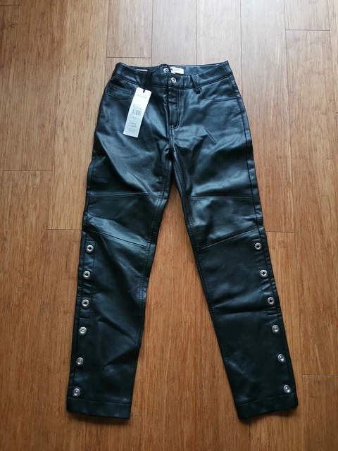 Pantalon Femme Bootcut Similicuir - Effet Cuir, Avec Ceinture - Taille Normale, Neuf Avec étiquettes