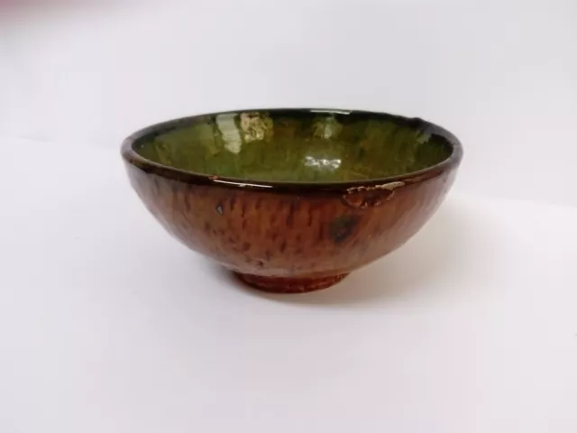 Antiguo Bol Bowl de ceramica vidriada española  14cm Ø en boca