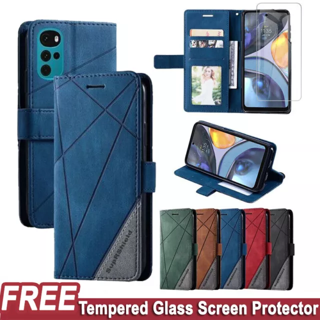For Motorola Moto E32 G22 Edge 30 5G 30 Pro Wallet Leather Flip Card Case Cover