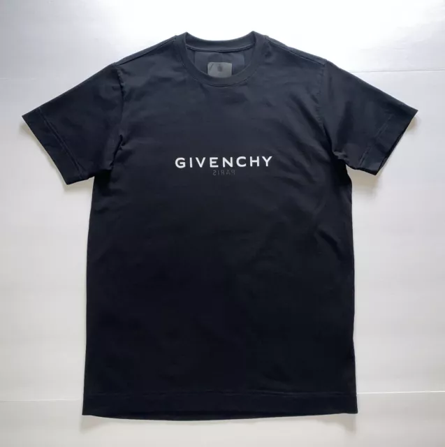 Givenchy Reverse Logo Print T-Shirt Black Slim Fit Sz XS