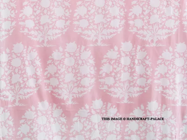 Indien Floral Main Bloc Imprimé 100% Coton Robe Artisanat de Couture Tissu 4.6m