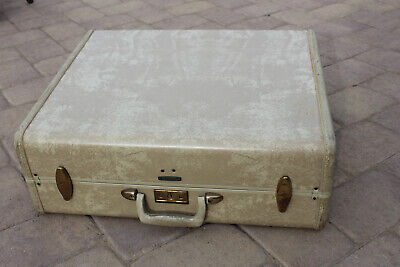 Vintage Samsonite Streamlite Hard Case 21” Suitcase Luggage Marble Cream w/ Key