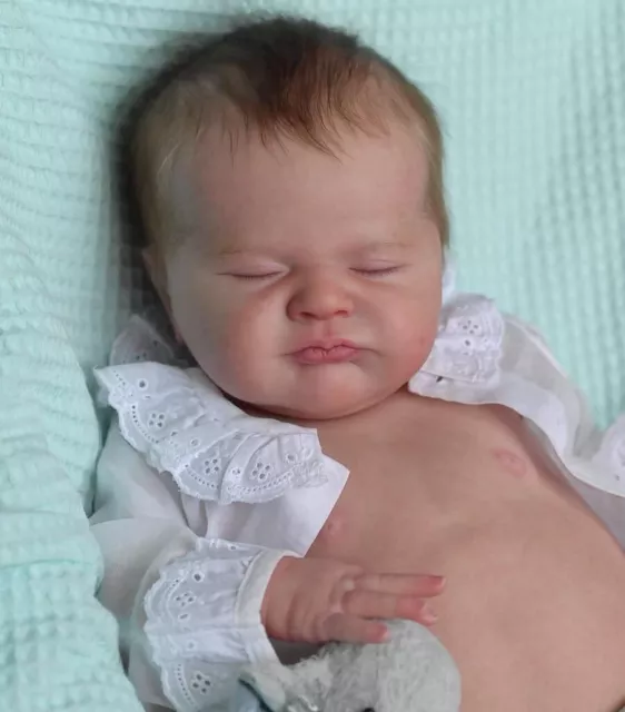 19" Lifelike Reborn Doll Kits Sleeping Baby Fresh Color Blank Mold w/ Cloth Body