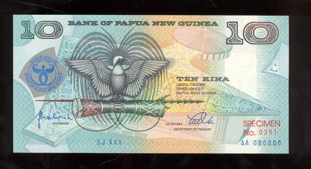 Papua New Guinea 1998 10 Kina Commemorative Specimen  UNC