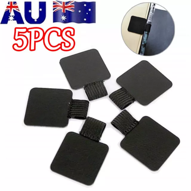 5pcs Black Self-Adhesive Pen Holder School Notebook Self-Adhesive Pencil Loop OZ