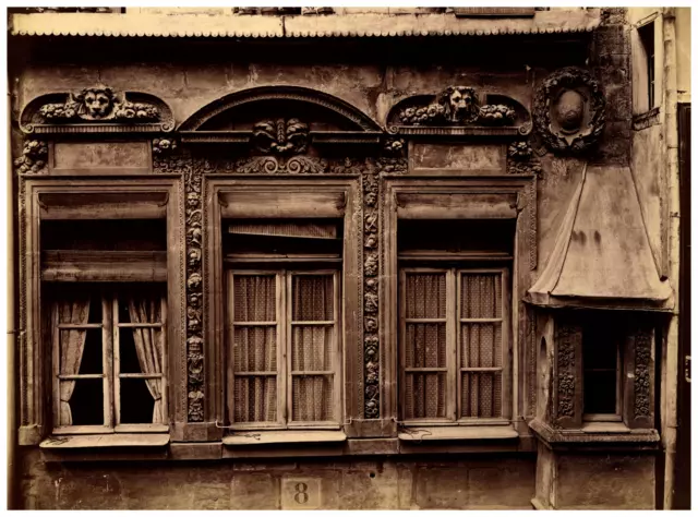 France, Dijon, Maison, Rue du Bourg Vintage albumen print,  Tirage albuminé