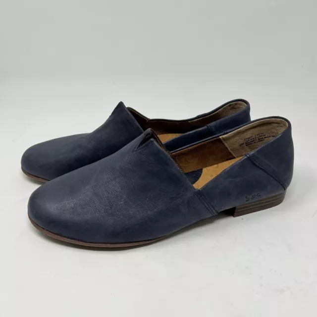 Born BOC Suree Loafer Flats Shoes Women's Size 9 Blue Leather Comfort Slip On