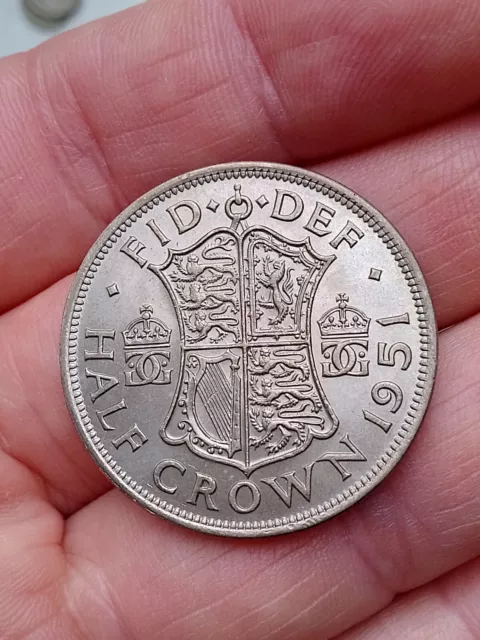 GB   1951 King George VI Halfcrown Coin   -   GENUINE UNC  -  Mint Bag