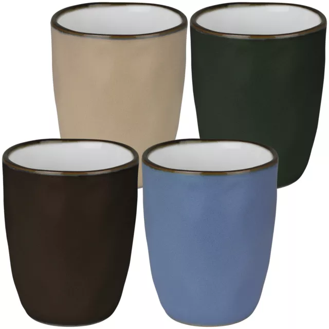 4 Kaffeebecher Kaffeetassen Kaffeepott Set Becher Tassen Cappuccino Mug Keramik