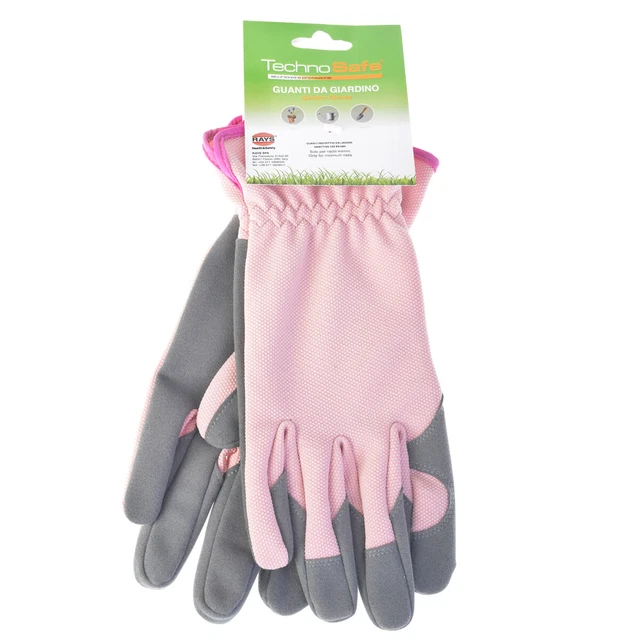 3x Gartenhandschuhe Technosafe kurz Kunstleder grau/pink Größe 7