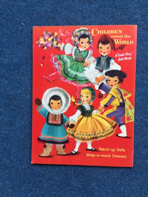 RARE Clildren Round The World Look-Thru Doll Book 1955 Uncut 2