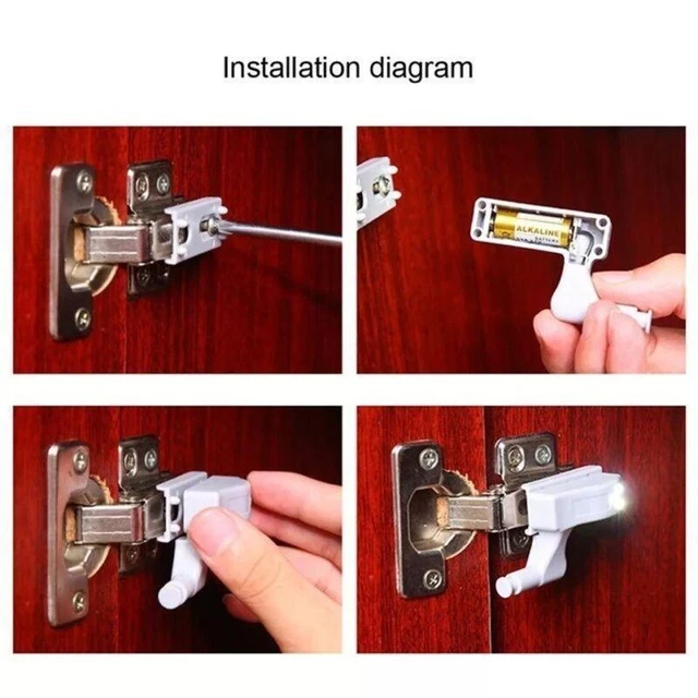 Door LED Lamp 1/4/8/16Pcs Sensor Hinge Not Battery Cabinet Night Light Door LED Lamp 1/4/8/16Pcs Sensor Hinge Not Battery Cabinet Night Light