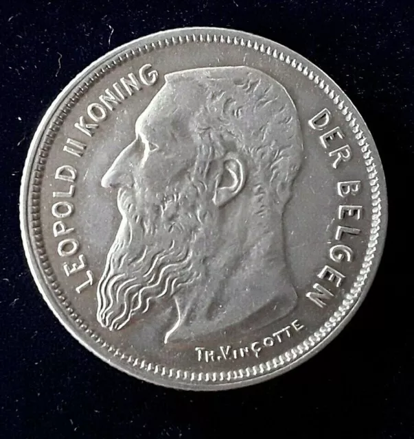 BELGIQUE 2 Francs Léopold II légende française 1909 FL 2