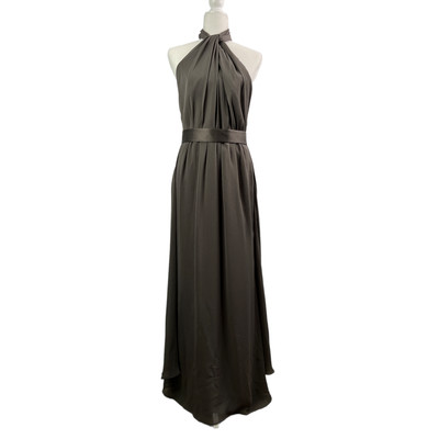 White by Vera Wang Grey Chiffon Halter A-Line Maxi Dress Size 8