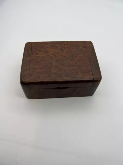 Vintage Hand Carved Red Wood Jewelry Trinket Box 5"x3.5"