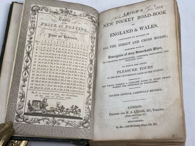 M A Leigh / LEIGH'S NEW POCKET ROAD-BOOK OF ENGLAND AND WALES CONTAINING 1833