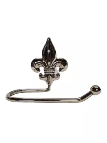 Toilet roll holder Fleur de lil design Nickel plated by Retro Collections