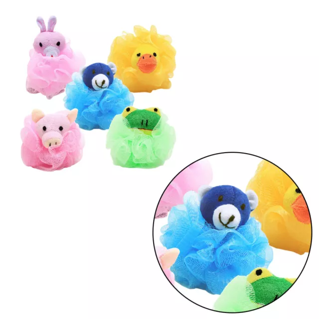 4pcs Badschwamm Pouf, Cartoon Bad Schwämme Dusche Loofahs für Kinder