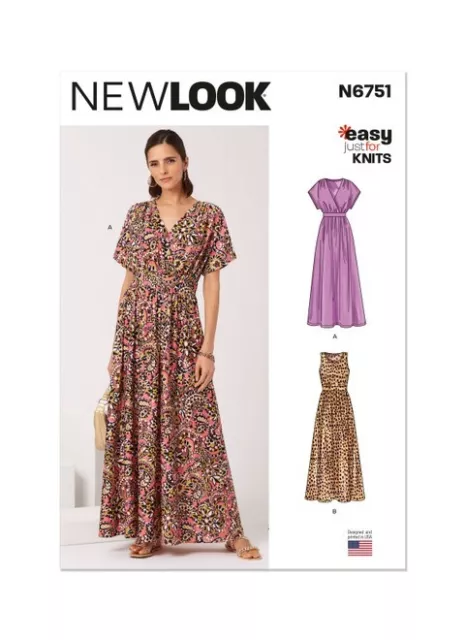 NEW LOOK SEWING Pattern 6491 Misses Sz 10-22 Dress Boho Inc Maxi