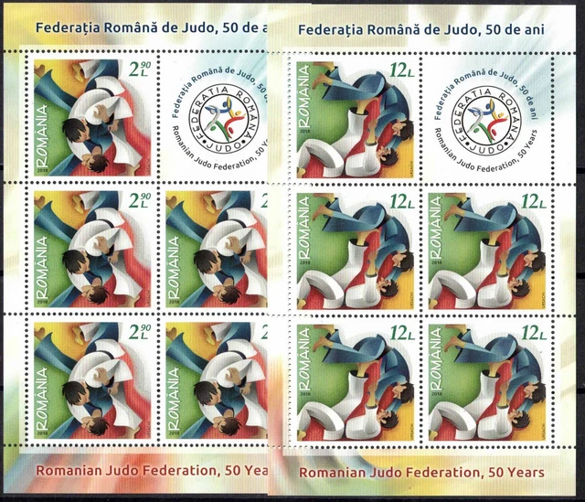 2018 Rumänien, Kleinbogenserie Judo, postfrisch/MNH, MiNr. 7380/81, ME 53,-