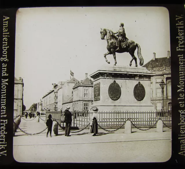 Glass Magic lantern slide COPENHAGEN AMALIENBORG DENMARK C1910