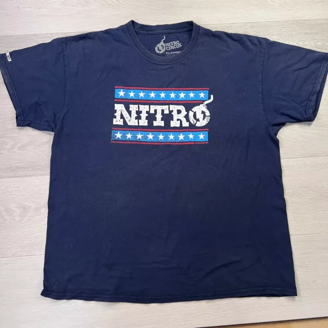 Nitro Circus Mens Navy Blue T-Shirt Size XL
