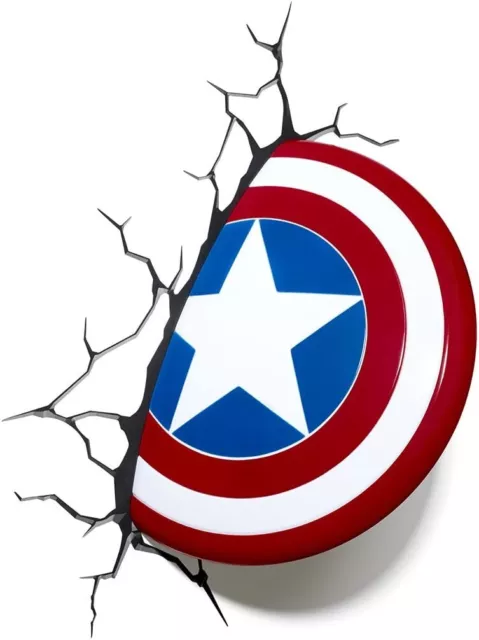Lampada 3D Deco Light Fx Marvel Avengers Captain America Shield LED Lamp 25 cm 3