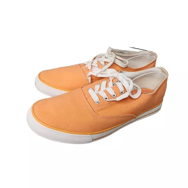 LUV America Womens Shoes 10 Sneakers Melon Orange Canvas Boat Gym Lace Up