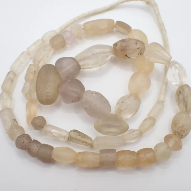 34" strand quartz crystal stone trade beads antique ancient African collection