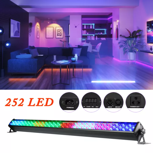 252 LED RGB Wall Wash Bar Light DMX512 DJ Party Disco Stage Light Show Display