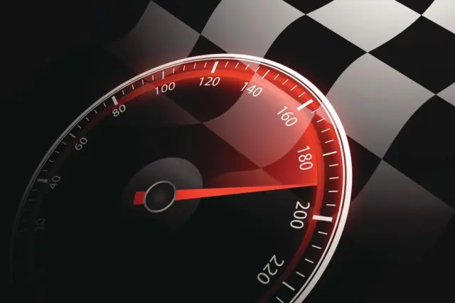 Chequered Flag and Speedometer Auto Racing Art Print Poster 24x36 inch